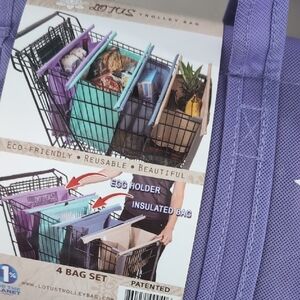 LOTUS Trolley Bag Set NEW w Tags insulated food bag  Purple, Blue, Tan NEW